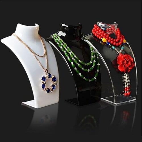Mannequin Necklace Jewelry Pendant Display Stand Holder Neck Model Show Shelf Acrylic Jewelry Stand Jewelry Store Necklace Racks