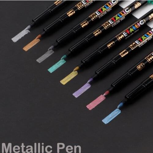 BAOKE 8Color Metallic Marker Water Based Painting Marker Pen Permanent Drawing DIY Photo Album Glass Paper Color Marker Drawing