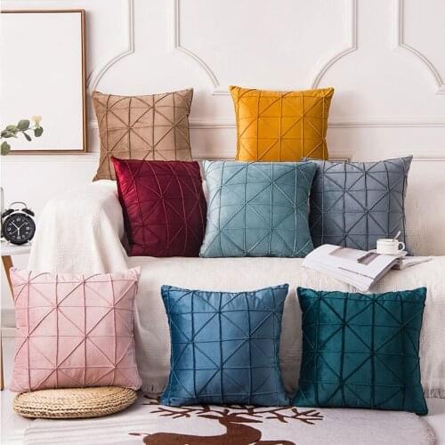 Nordic Pillowcase Soft Velvet Cushion Cover Decor Pillow Case Solid Color Sofa Throw Pillow Cover Home Decor Pillow Case 45*45cm
