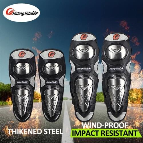 Kneepads Elbowpads Stainless Steel Heavy Protection elbow and knee Riding Protective Armor Motorbike Rider Shin Protector HX-P19