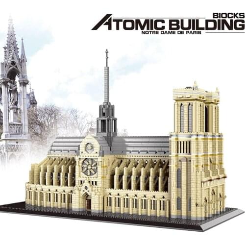 No.9922# World Architecture Notre Dame de Paris Cathedral Church Model Bricks Building Blocks Toy For Children Birthday Present
