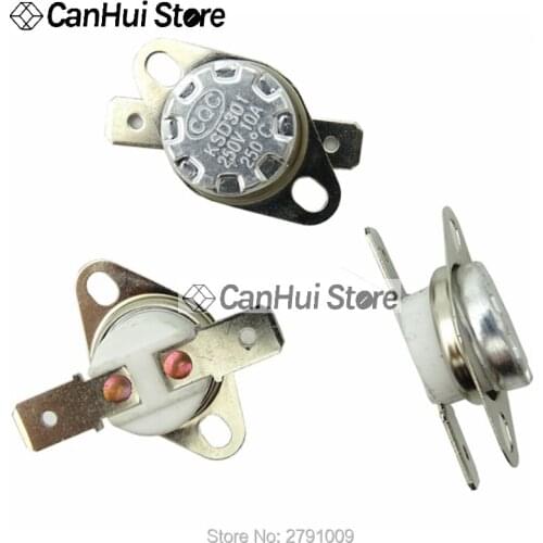 KSD301 160C 175 195 220 240 260 280 300C 320 350 ℃ Celsius degree 10A250V NC Normally Closed Ceramics Temperature Control Switch