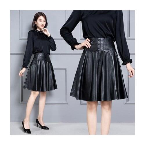 2019 New Fashion Genuine Sheep Real Leather Skirt K30