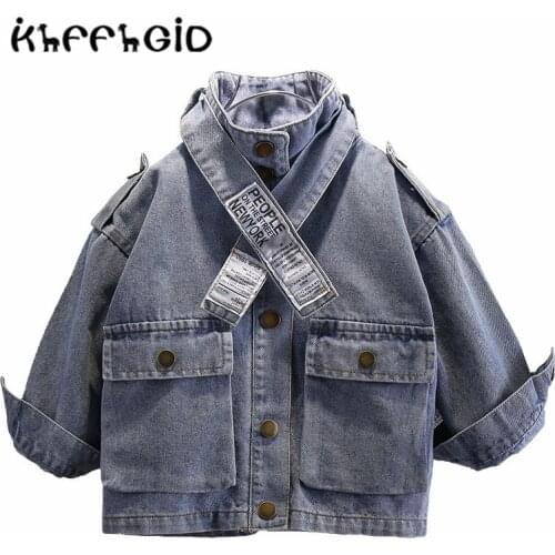 2021 new childrens wear mens spring and autumn jeans jacket childrens leisure autumn fashion handsome top 2-7 year old jacket