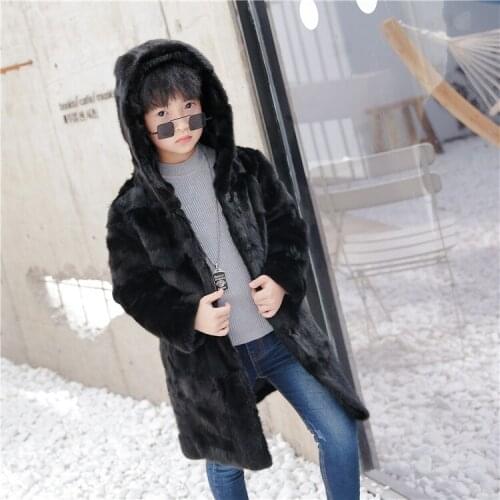 NEW real genuine natural kids mink fur coat child fashion jacket boy warm winter outwear custom any size