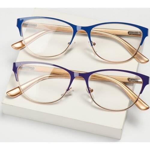 Metal Half Frame Reading Glasses Women Men Magnification Presbyopia Eyeglasses Anti-fatigue Optical Eyewear Diopter +1.0~3.5