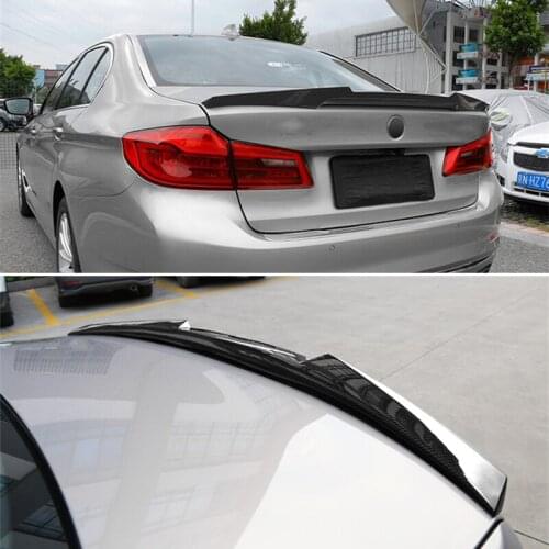 Use For BMW 5 Series G30 Spoiler 2018--2020 Year Real Glossy Carbon Fiber Rear Wing M4 Style Sport Accessories Body Kit