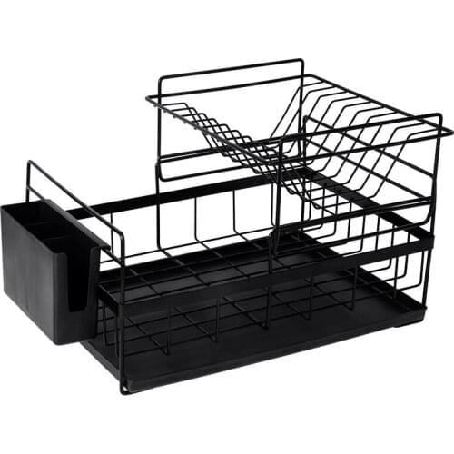 2 Tiers Cutlery Dish Rack Utensil Holder Drainer Drying Kitchen Storage Shelf