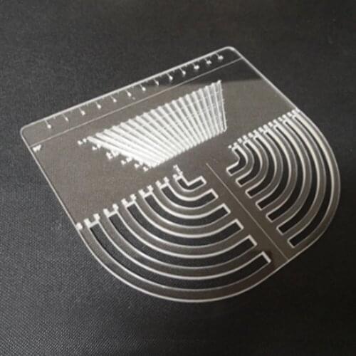 Stitch Hole Distance Adjusting Ruler 3-in-1 Clear Acrylic Straight Rounded Ruler Multi Pitch Cut Leathercraft Tool