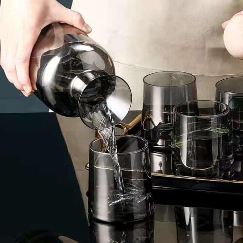 Canteens Cup Glass Suits Household Case Black Cool Kettle Water Jug Kувшин Aля Bоды Cтекло Carafe En Verre Cтеклянный