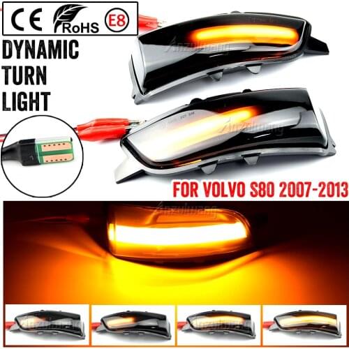 For Volvo C30 C70 S40 S60 V40 V50 V70 2008- 2010 LED Dynamic Turn Signal Light Side Mirror Sequential Lamp Blinker Indicator