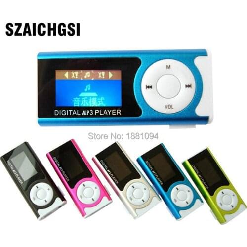 SZAICHGSI Shiny Mini USB Clip LCD Screen MP3 Media Player Support TF CARD wholesale 50pcs/lot