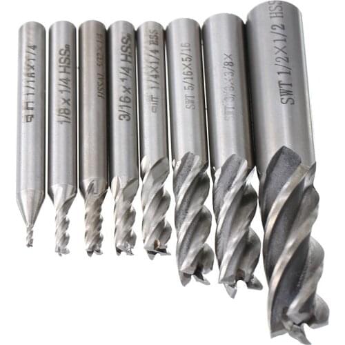 Carbide End Mill 4 Flutes Milling Cutter CNC Maching End Mills Cutting Tool High Precision HSS Metal Cutter Slot Tools