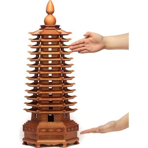 Peach Wood Wenchang Tower Decoration Nine Floors, 13 Floors Home Furnishing Feng Shui Study Room Bedroom Prosperous Decor