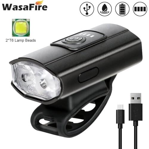 Bicycle Front Light 600 Lumens 2*T6 LED Bike Lamp USB Rechargeable MTB Headlight Flashlight Cycling Lantern with Power Display