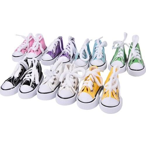 1 Pair Denim Canvas Shoes For BJD Doll Toy Mini Doll Shoes for Sharon Doll Boots Dolls Sneackers Accessories Hot Sale 7.5cm