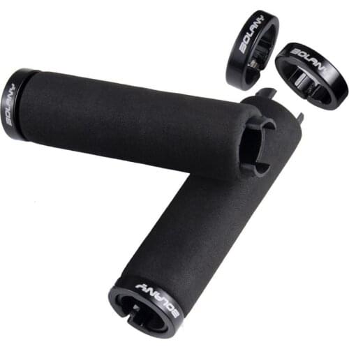 1 pair of aluminum alloy+sponge bolany bicycle grips, high-elastic sponge mountain bike grips bike accessories