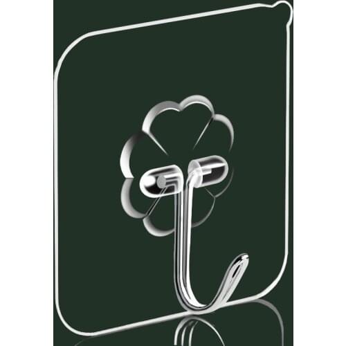 10/20 Pc Set Kitchen Bathroom Plastic Transparent Self Adhesive Hook Door Wall Hangers Coat Hook