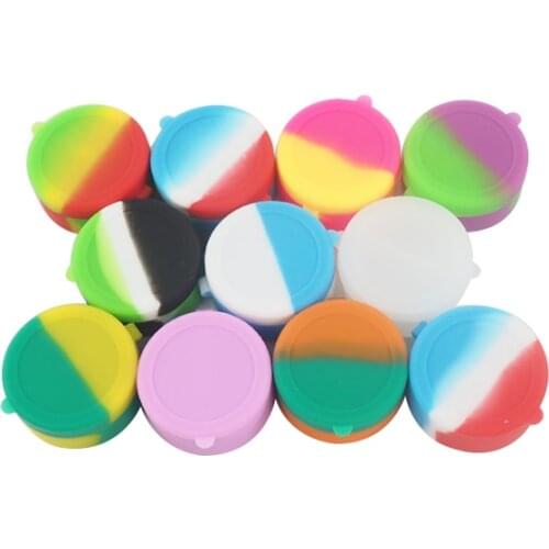 100pcs\lot 7ml silicone container wax oil round silicone spice jar for oil liquid cream cigarette