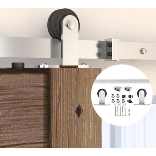 4.9FT/6FT/6.6FT Stainless Steel Top Mount Interior Sliding Barn Door Hardware Track Kit