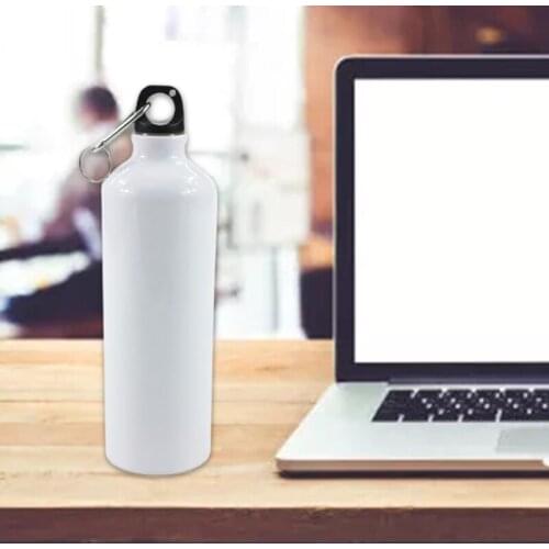 50LB White Blank Sublimation Water Bottle with Carabiner Aluminum Leakproof Kettle