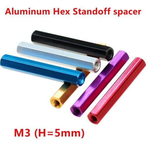 10pcs Aluminum standoff column M3*6/8/10/12/15/20/25/30/35...60mm Aluminum Hex standoff spacer rods spacing screws for RC Model