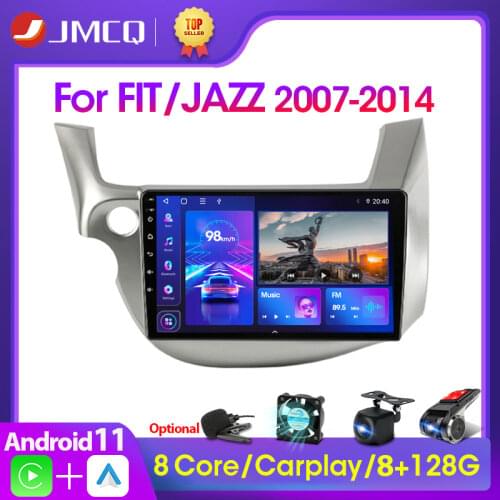 JMCQ 2Din 2G+32G Android 10 4G+WiFi DSP CarPlay Car Radio Multimedia Video Player For HONDA FIT JAZZ 2007-2014 Navigation GPS