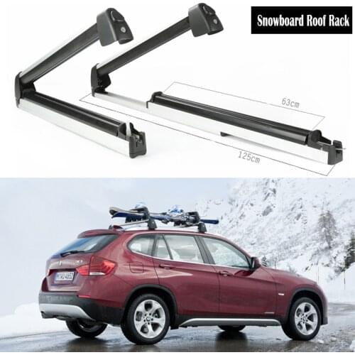 Aluminum Alloy 2PCS-Pack Ski And Snowboard Roof Rack Car Rack Carrier Ski Car Rack, Snowboard Car Rack, Ski Roof Carrier