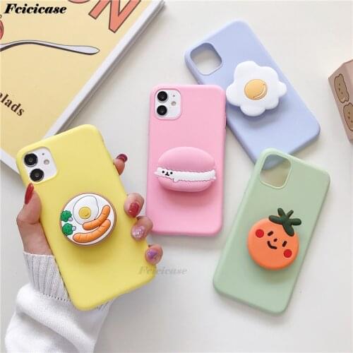 3D Cute Cartoon Cookies Case For Xiaomi Mi Note 10 Lite Holder Cover For Redmi Note 8 T Pro 9 S Mi 10