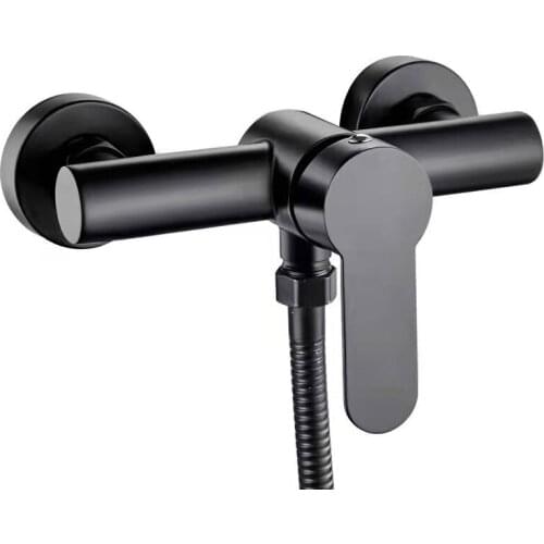 Black 304 Stainless Steel Bathroom Shower Faucets Triple Bathtub Faucet Hot and Cold Water Mixer Valve Nozzle Tap Wall Mounted