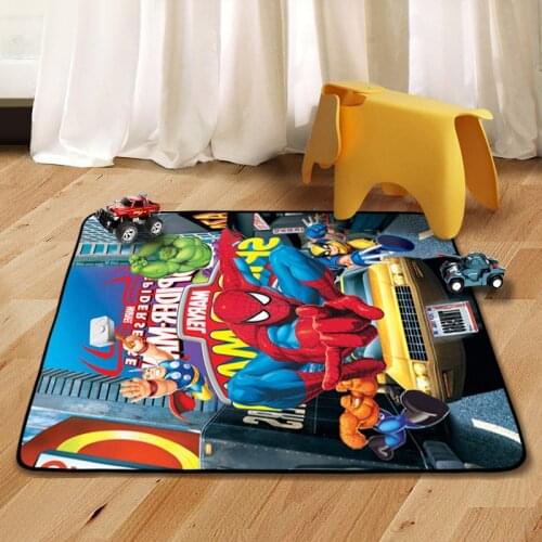 Disney The Avenger Spider-Man Iron Man Rug Captain America Kids Children Bedroom Decoration Baby Crawling Mat Living Room Carpet