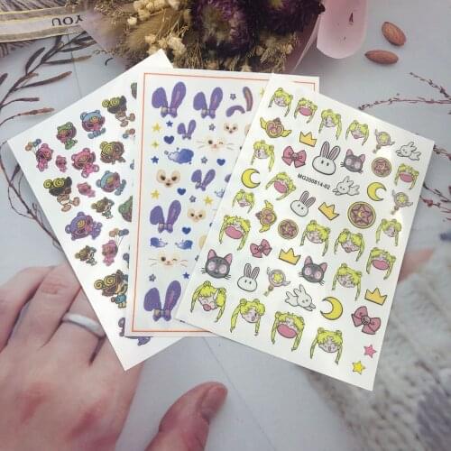 DIY 3D Dry Nail Stickers Nail Art Fashion Hot Selling Nail Decals Lovely Cartons Nail Art Nail Accessories Manicure Beauty Care