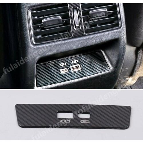 For Nissan Teana Altima 2019-2020 Black Titanium Carbon Fiber Inner Rear USB Interface Cover Trim Car Styling Accessories