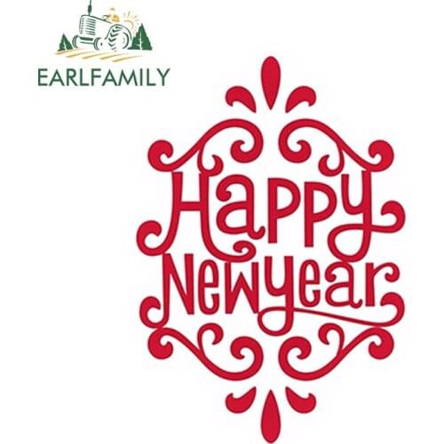 EARLFAMILY 13cm x 9.8cm Car Sticker New Year Vinyl Sticker Holiday Present Bumper Home Box Locker Truck Waterproof Car Sticker