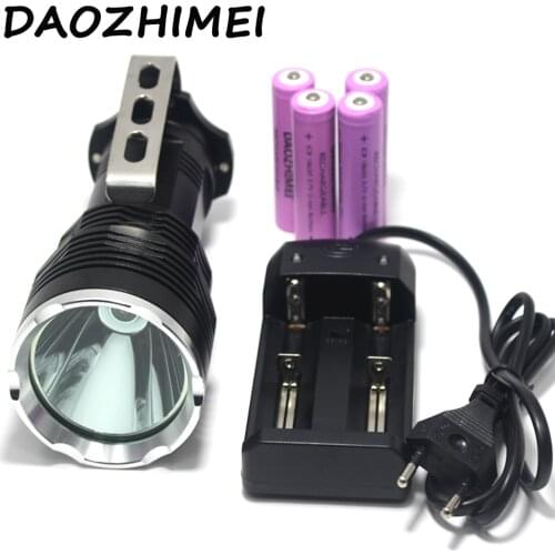 Best Portable Lights LED Flashlight in the world Super strong Lumens lanterna lantern 5 modes 4 x 18650 battery+Charger