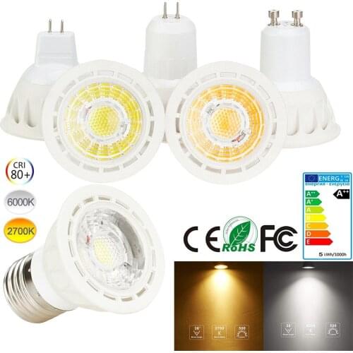 GU10/E27 LED Bulb Lamp COB LED Spot Lights Aluminum AC85V-265V 5W COB LED Bulb Spot Light for Chandelier Replace Home Lighting