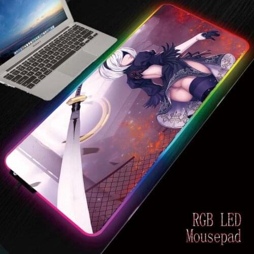 MRGBEST NieR Automata Anime Girl Gaming Mouse Pad Lockedge Mouse Mat for Laptop Computer Keyboard Pad Desk Pad for Mousepad