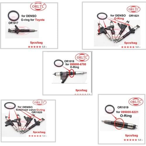 5pc/bag ORLTL 5pc/Bag Orltl For Denso Fuel Injector Seal Ring Rubber Ring O-Ring 1465a041 1378432 6c1q-9k546-Ac 1980j7 96593255