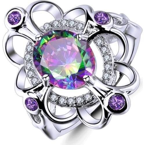 Luxury Big Oval Crystal Party Rings For Women Romantic Princess Style Cubic Zirconia White Gold Color Fashion Jewelry Wholesale