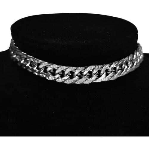 Punk Stainless Steel Choker Necklace For Women Silver Color Short Big Thick Neck Chain Chokers Necklaces Jewelry Neckless 2020