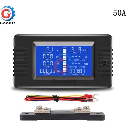 Digital DC 0-200V 50A Multifunction Voltage Current Car Battery Tester Capacity resistance electricity Voltage Meter monitor