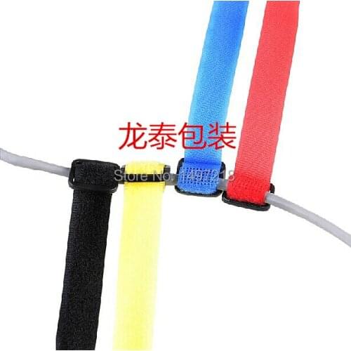 25pcs 2cm x 15cm Reusable cable ties nylon strap with Plastic button Hook Loop Tape with buckle for computer wires