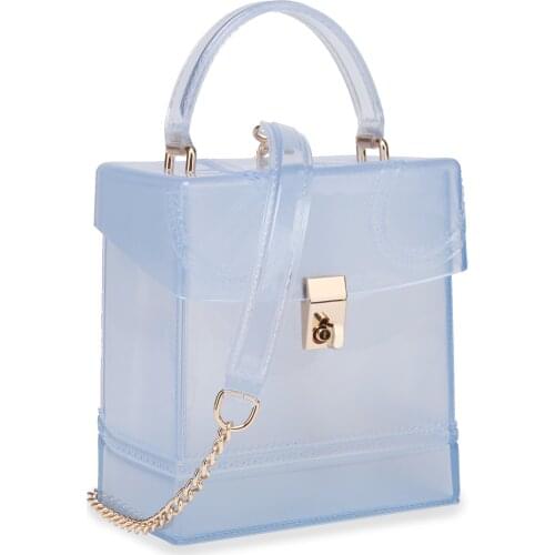 Fashion Candy Color Transparent Pvc Jelly Women Box Bags s Shoulder Crossbody Bag Ladies Wallet Colorful Rainbow Jelly Purses