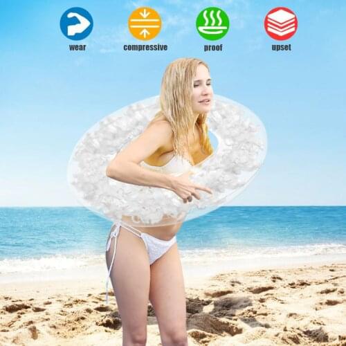 Inflatable Permanent Ring Transparent Feather Swimming Ring Adult Thickened PVC Swimming and Water Sports Tool Zwembad Speelgoed