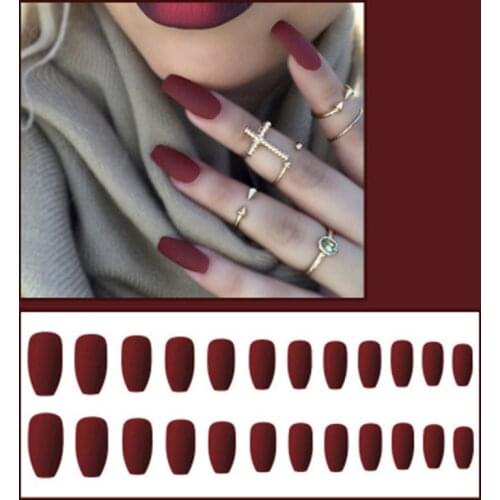 Full Cover Fake Nails Coffin Shape False Nail Long Ballerina Fake Nail DIY Nail Art Salon For Women Girls SANA889