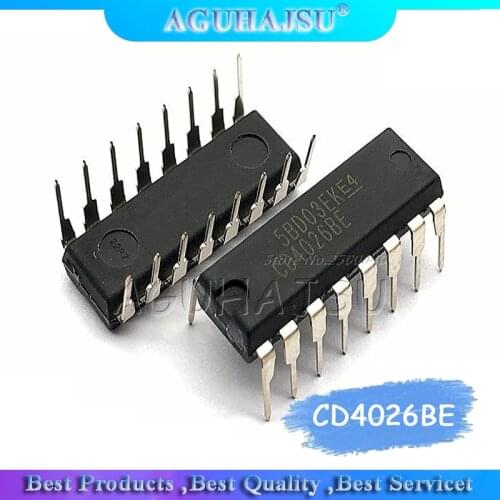 5pcs/lot CD4026BE CD4026B DIP-16 logic chip decimal counter / divider CD4026 New Original