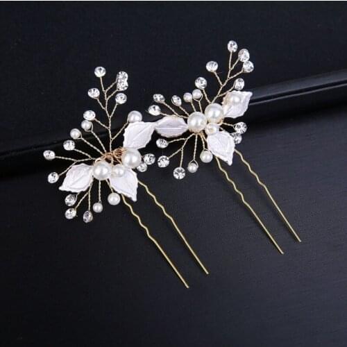 New bride handmade pearl diamond hair clasp hair accessories Chaitou wedding dress bridal headdress headdress wedding headwear