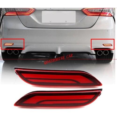QDAEROHIVE Multi-functions Car Tail Light LED Rear Fog Lamp Bumper Light Auto Bulb Brake Light Reflector for Toyota Camry 18-19