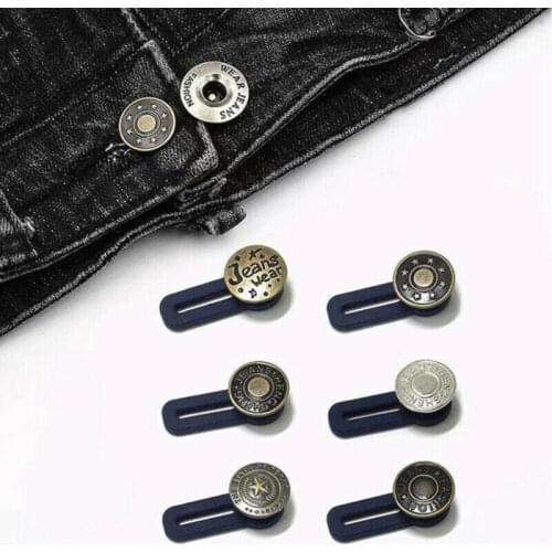 Adjustable Disassembly Retractable Jeans Waist Extension Button Metal Letter Buttons Free Sewing Buttons Jokers Increase Waist