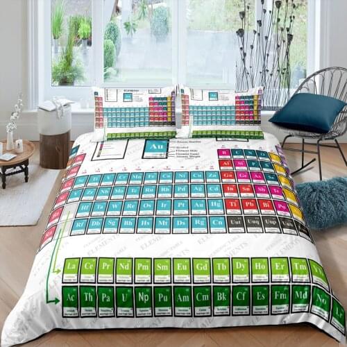 Luxury 3D Periodic Table of Elements Print Home Living Comfortable Duvet Cover Set Bedding Set Queen and King EU/US/AU/UK Size